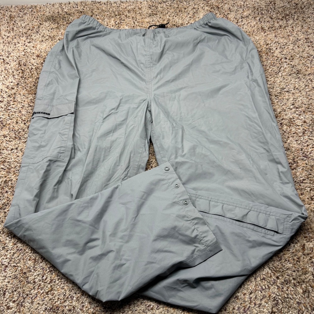Stearns DryWear Mens XXL Grey Ripstop Cargo Rain Pants Mesh Lined 8741 Charcoal